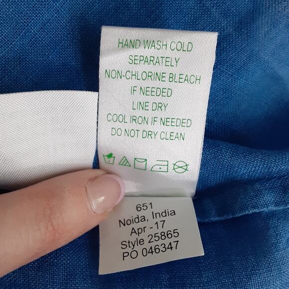 Lilly Pulitzer Breakers Row Ombré Linen Tunic Top Embroidered Womens M Resort - Picture 8 of 11